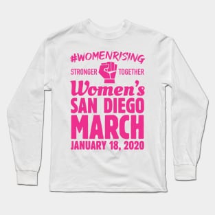 March For Women 2020 San Diego Women's Solidarity Activist Long Sleeve T-Shirt